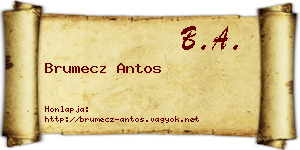 Brumecz Antos névjegykártya